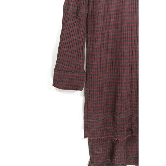 We The Free Womens Size Small Red Gray Tunic Striped Top Henley Pullover Shirt - Picture 3 of 5